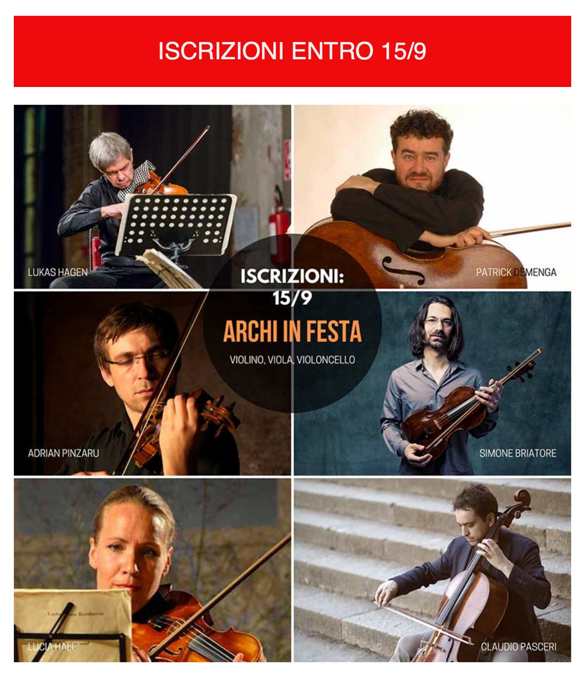 Iscrizioni corsi viola violino violoncello