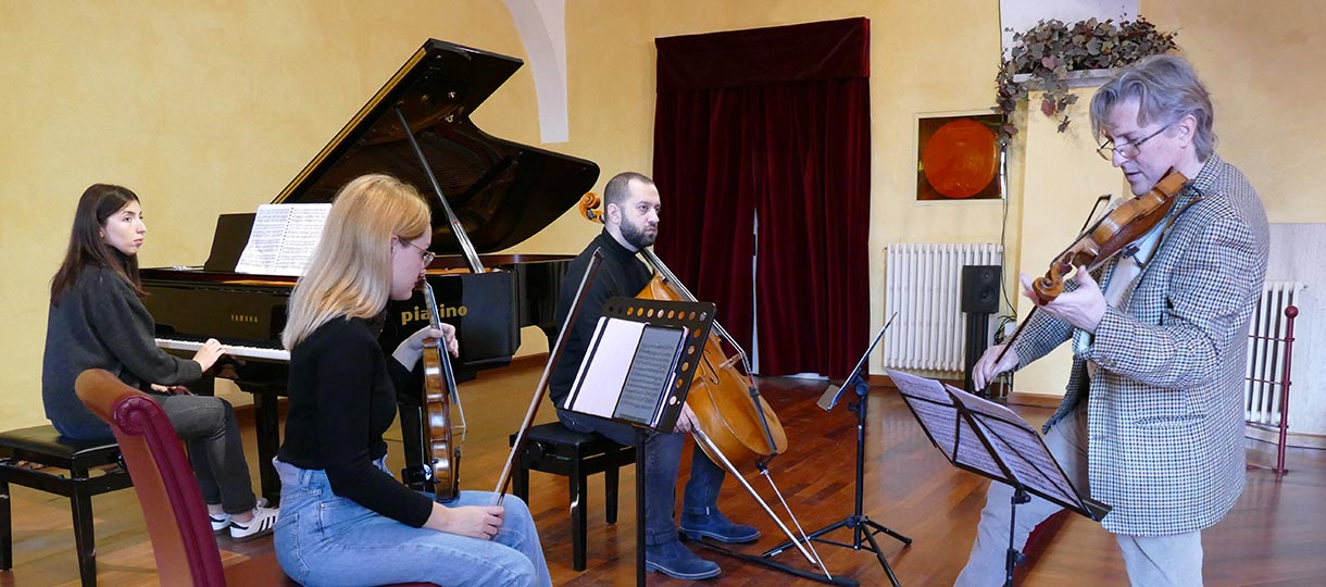 Lezione di musica da camera con il Trio di Parma presso l'Accademia di Musica